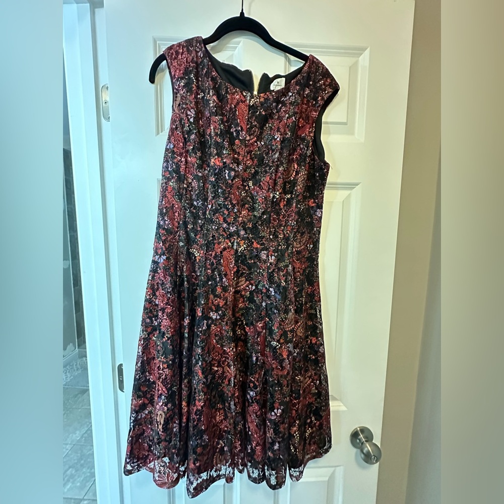 Lace Overlay Poplin Swing Dress